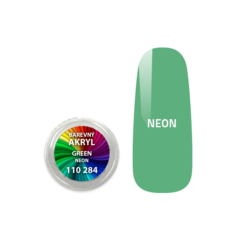 Akryl pudr neonový - Green - 4 ml 
