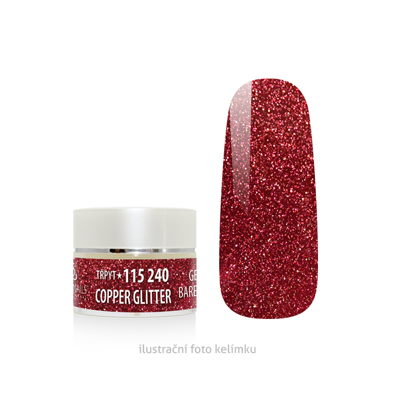 Barevný gel - COPPER glitter - 5 g