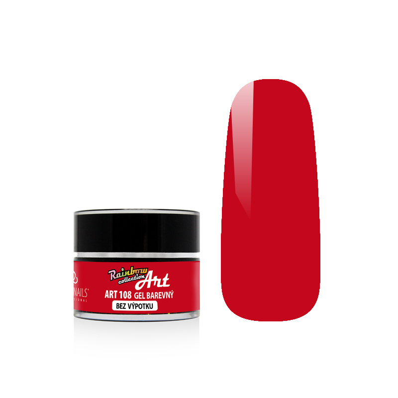 Barevný gel Art č.108 - Červený - 5 g bezvýpotkový